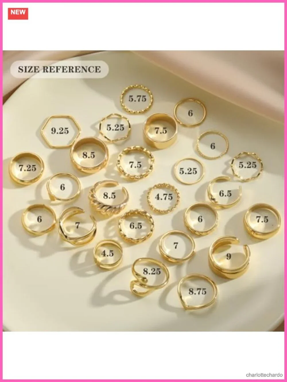 25 Piece Gold Knuckle Rings Set Stackable Chunky Midi Ring Pack